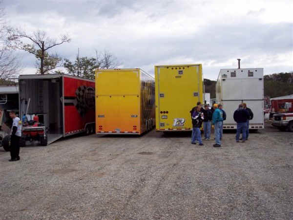 Many rigs were parked outside of the pits.jpg (126259 bytes)